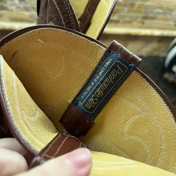 Vintage Panhandle Slim Leather Western Lizard Cowboy Boots Sz 6.5 - Picture 7 of 10